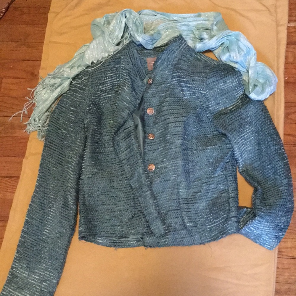 Forever 21 greenish blue button down jacket.